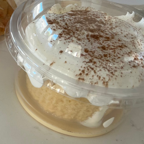 TRES LECHES CUPCAKE - SPONGE CAKE SOAKED IN A COMBINATION OF MILKS (MIN HALF DOZEN)